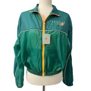 Fabletics Payton Woven Jacket Deep Cypress/Multi/Ombre Sport Women’s Sz S Boxy